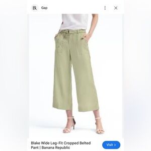 Banana Republic Beige Blake Crop Pants with Tie Belt